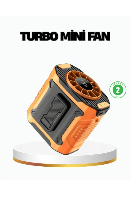 Turbo Mini Taşınabilir Fan – 100 Kademeli Dijital Hız Kontrolü ve Type-C Şarj (Kopya)