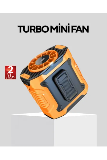 Dijital Ekranlı Turbo Mini Fan – 3 Kademeli Hız, Sessiz Çalışma ve Type-C Şarj