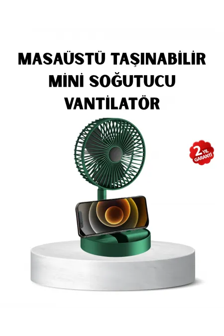 Taşınabilir Katlanabilir Mini Fan 3 Kademeli Şarj Edilebilir