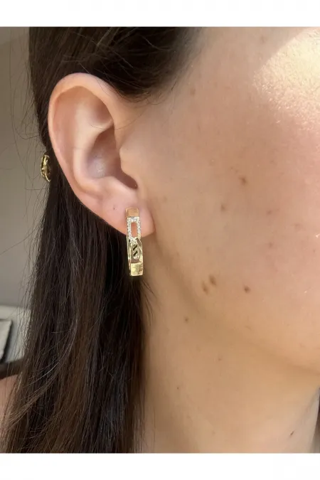 Işıltılı Tasarım Form Küpe