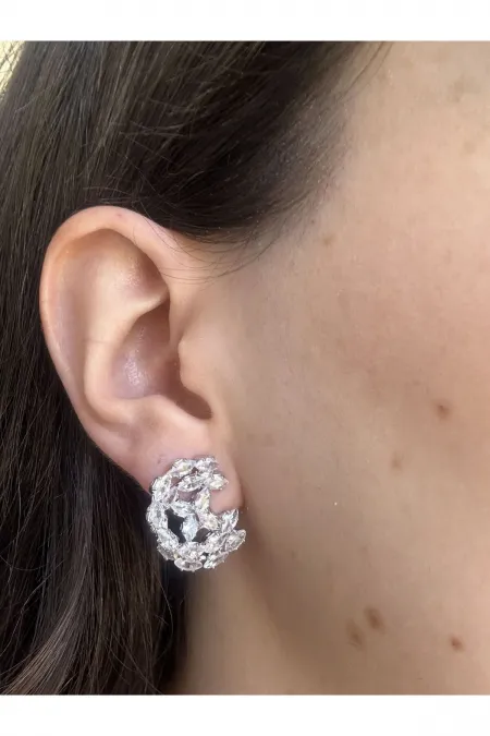 Çift Sıra Zirkon Küpe